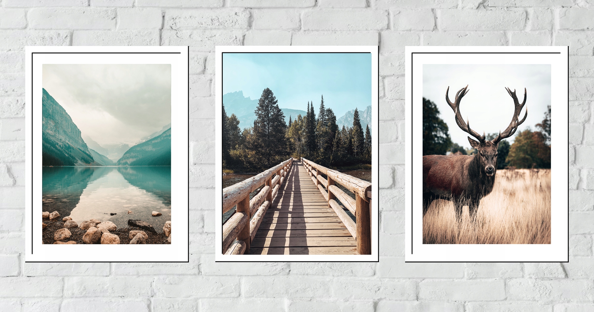 30x40 OBRAZ W RAMIE PLAKAT RAMKA JELEŃ GÓRY NATURA Marka inna