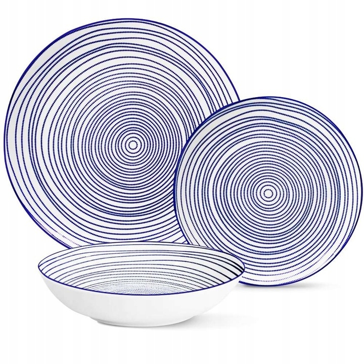 Sada Magda Gessler Jídelní Servis Porcelán Talíře 18 ks Pro 6 Osob Bílá
