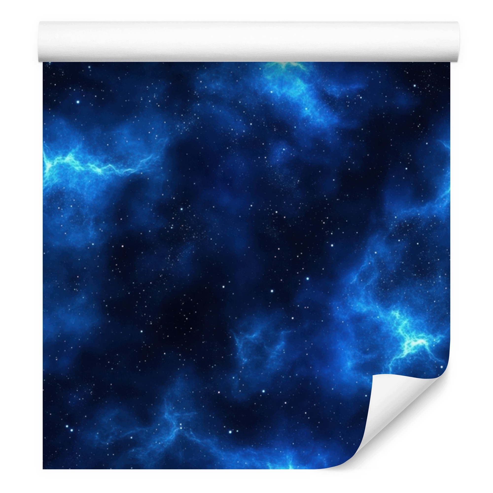 Akvarijní tapeta galaxie granátová, světle modrá, azurová a černá 50x1000 cm
