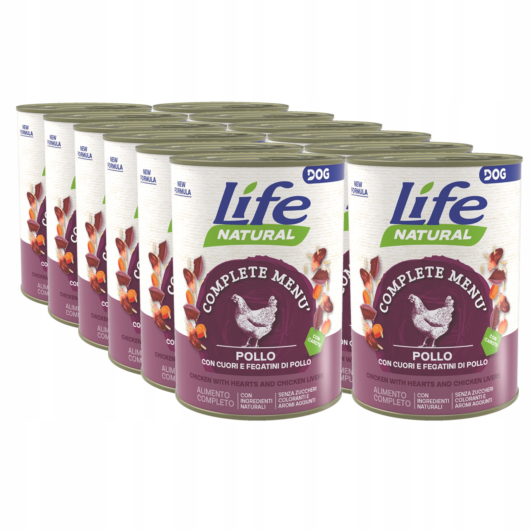 Levně Life Dog Krmivo pro psy Set 12x400 g Kuře srdce játra