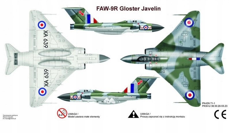 MODEL SAMOLOTU Gloster Javelin ZESTAW: PODKŁAD, FARBY, LAKIER+WASH Rodzaj samoloty