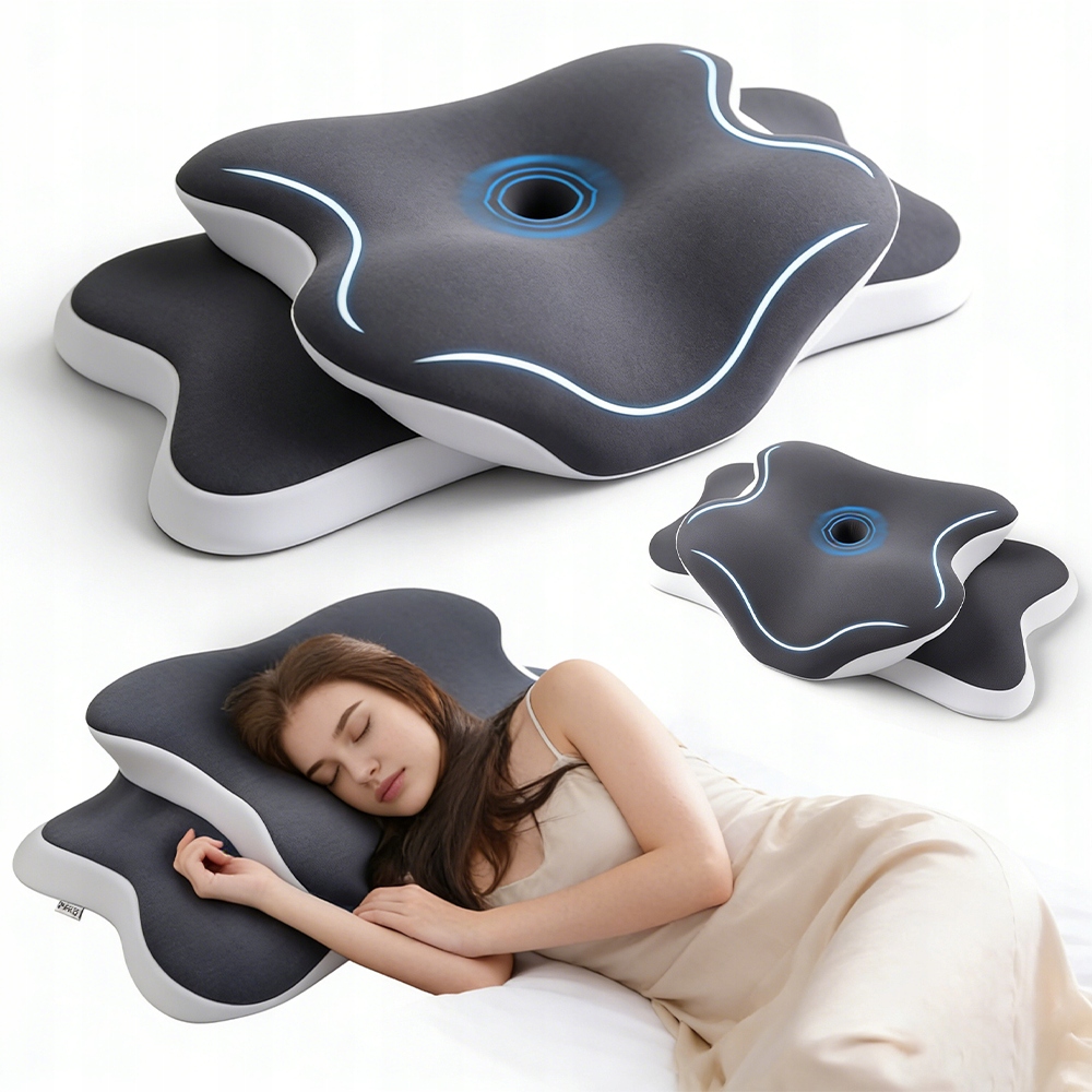 Poduszka Z Memory Kształt Motyla Pianka Pamięciowa Ergonomiczna Pokrowiec