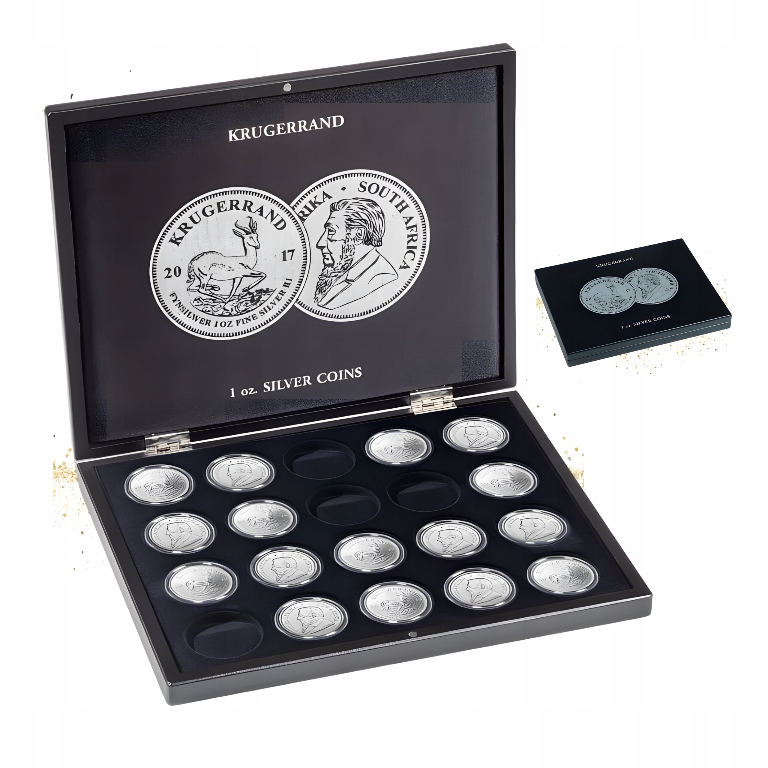 Kazeta na stříbrné mince Krugerrand Leuchtturm 20 mincí v kapslu