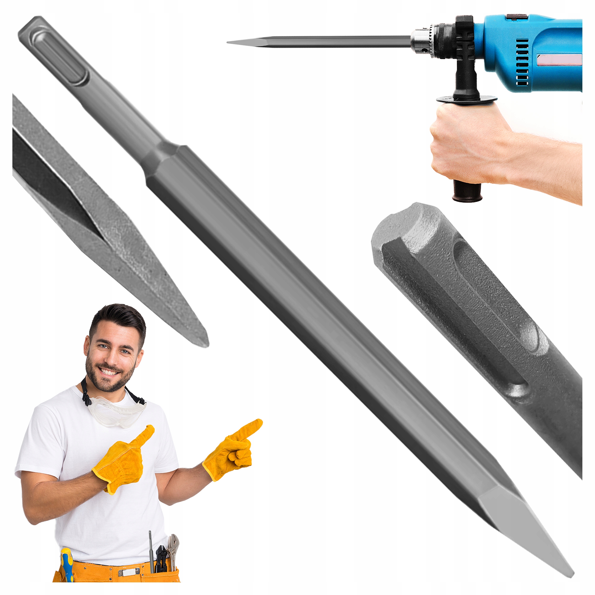 

Dłuto Sds Plus Szpic Szpicak 250MM Do Betonu Mocne