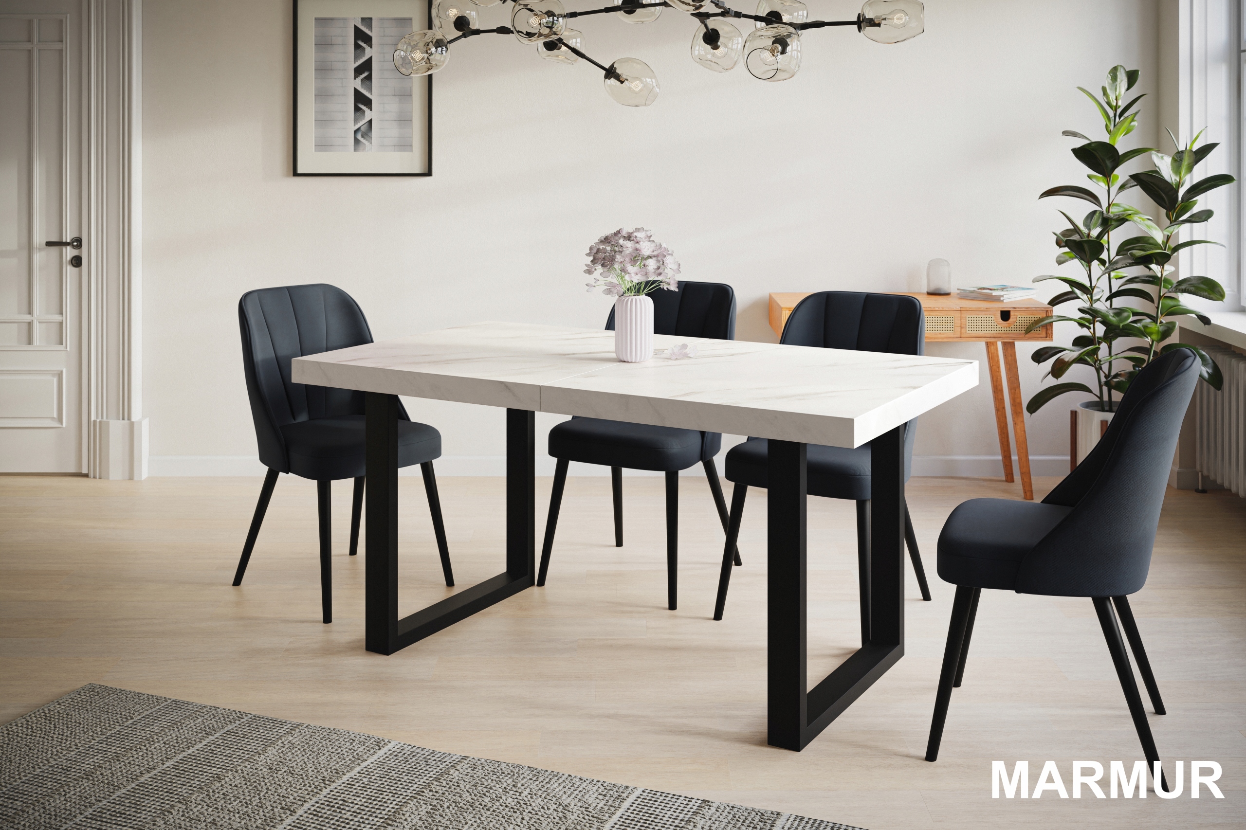 Stół rozkładany 160/260 LOFT metalowe nogi Wysokość mebla 77 cm