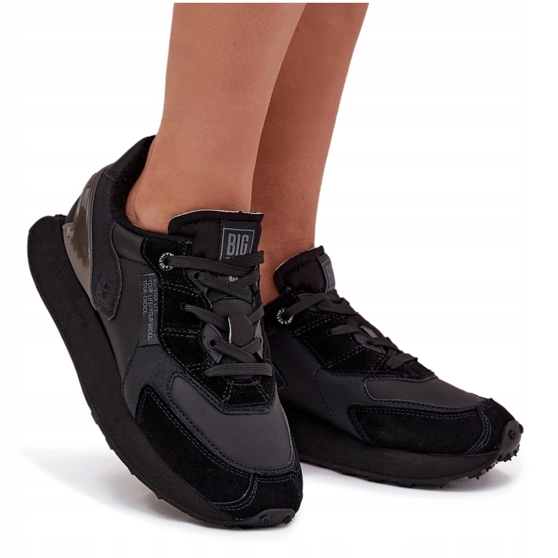 Dámské Kožené Tenisky Big Star OO274562 Hi-poly Systém Černé 39