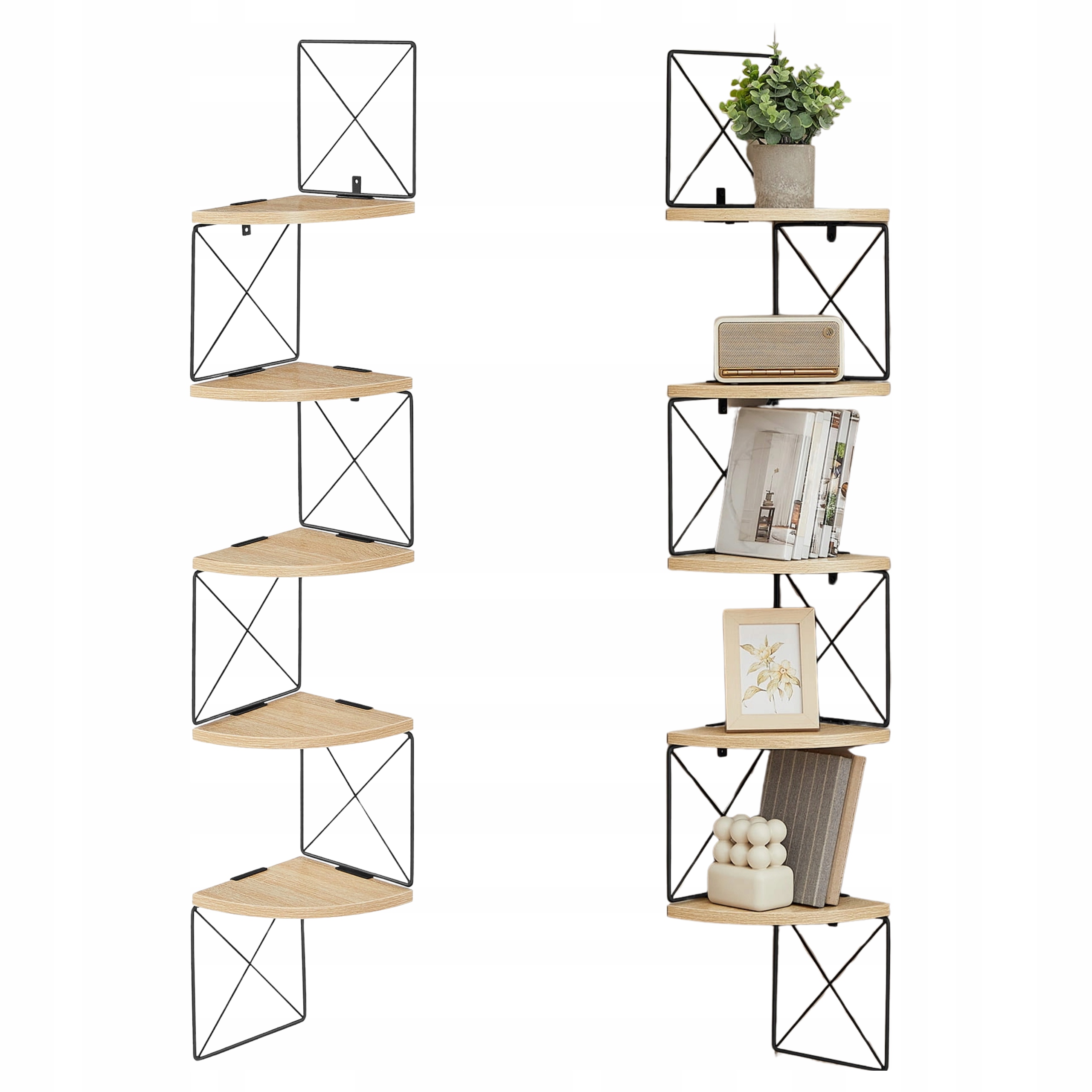 Závěsná police Zygzak nástěnná rohová police na knihy květiny fotografie 5POLIC