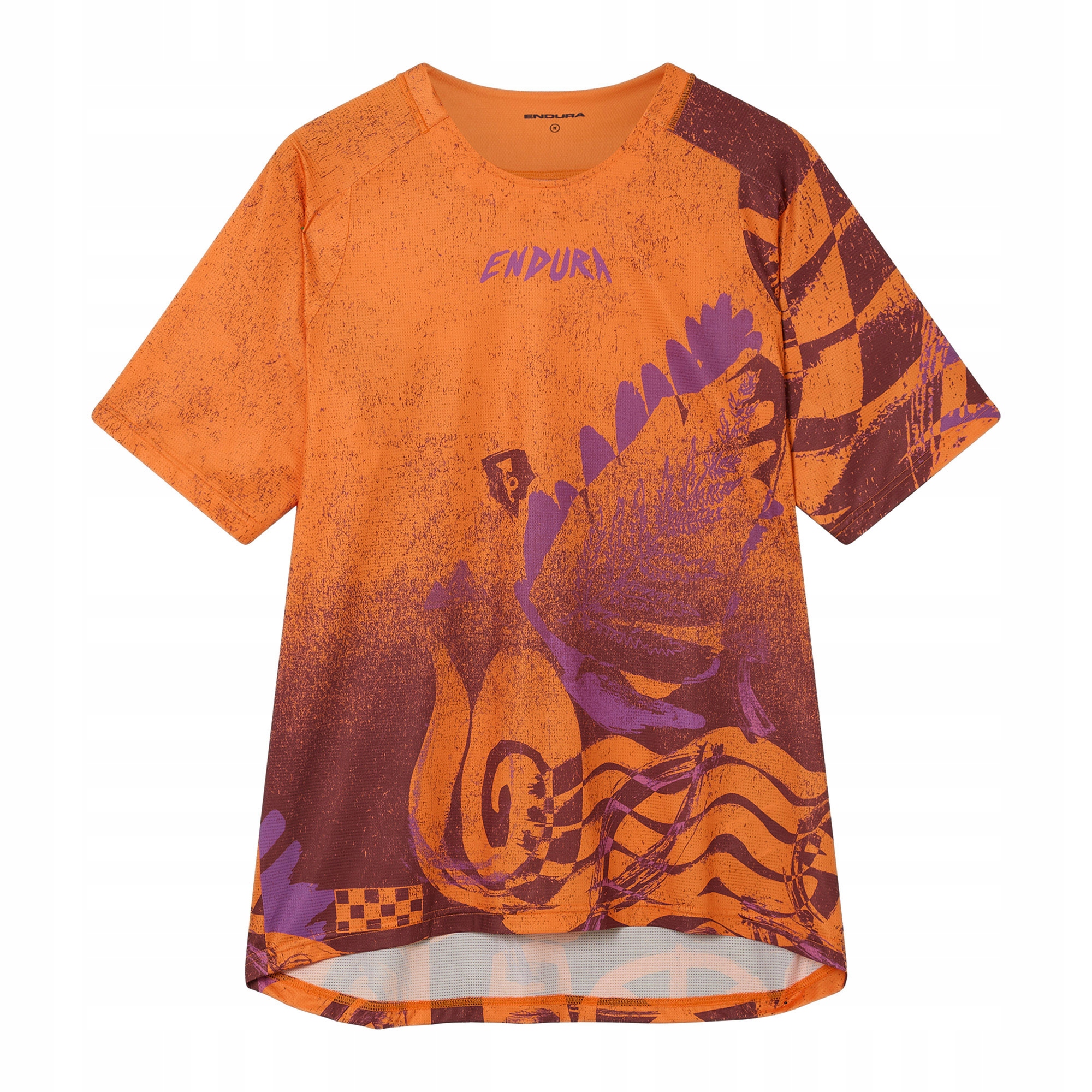 Koszulka rowerowa męska Endura Singletrack Print end orange