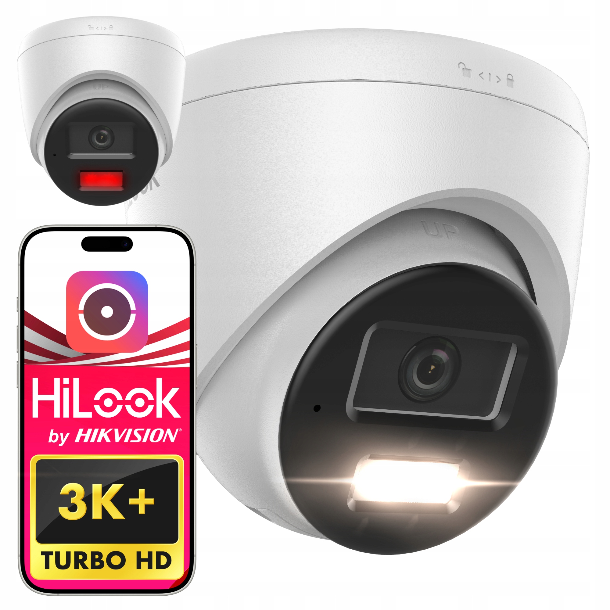 Kamera zewnętrzna Ip 3K 6MP PoE HiLook IPCAM-T6-30DL/A Hybrid-Light SlotSD