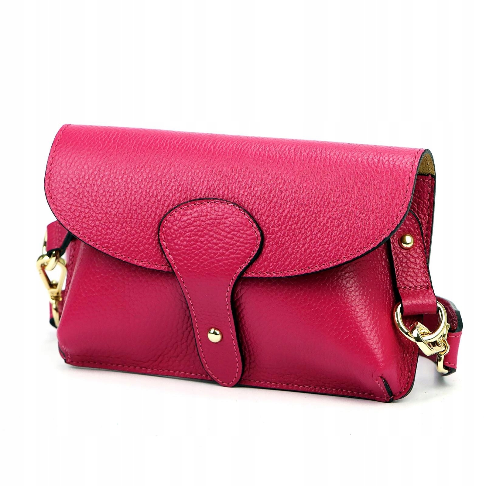 Dámská kabelka přes rameno kožená malá fuchsiová na telefon