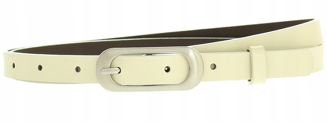 

Wąski damski pasek ze skóry naturalnej Ecru Krem