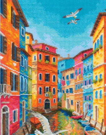 Riolis 2327 Kde moře, sada pro křížkovou výšivku 30x40 cm