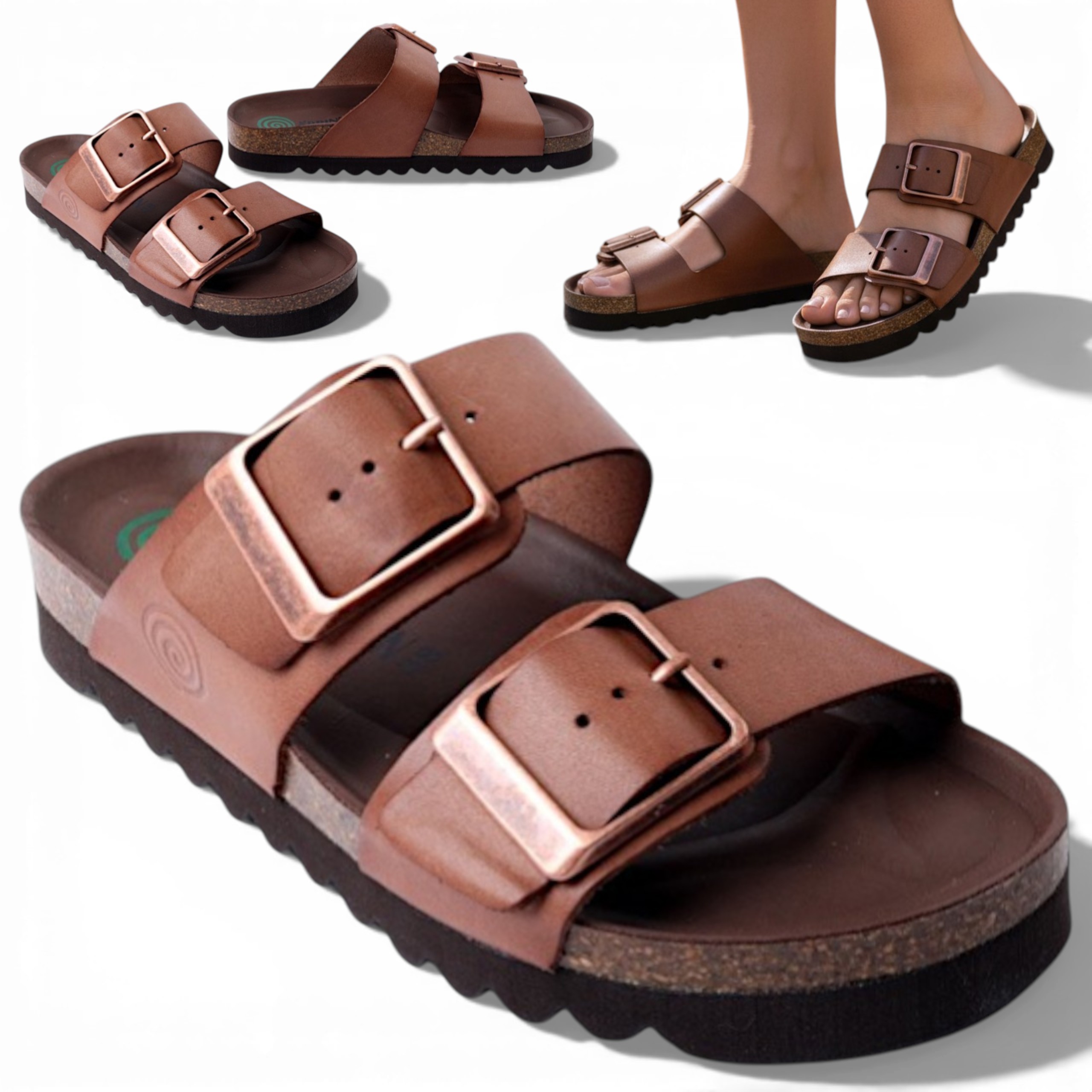 Nazouváky 40 Dr. Brinkmann s přezkami, elegantní, pohodlné, hnědé