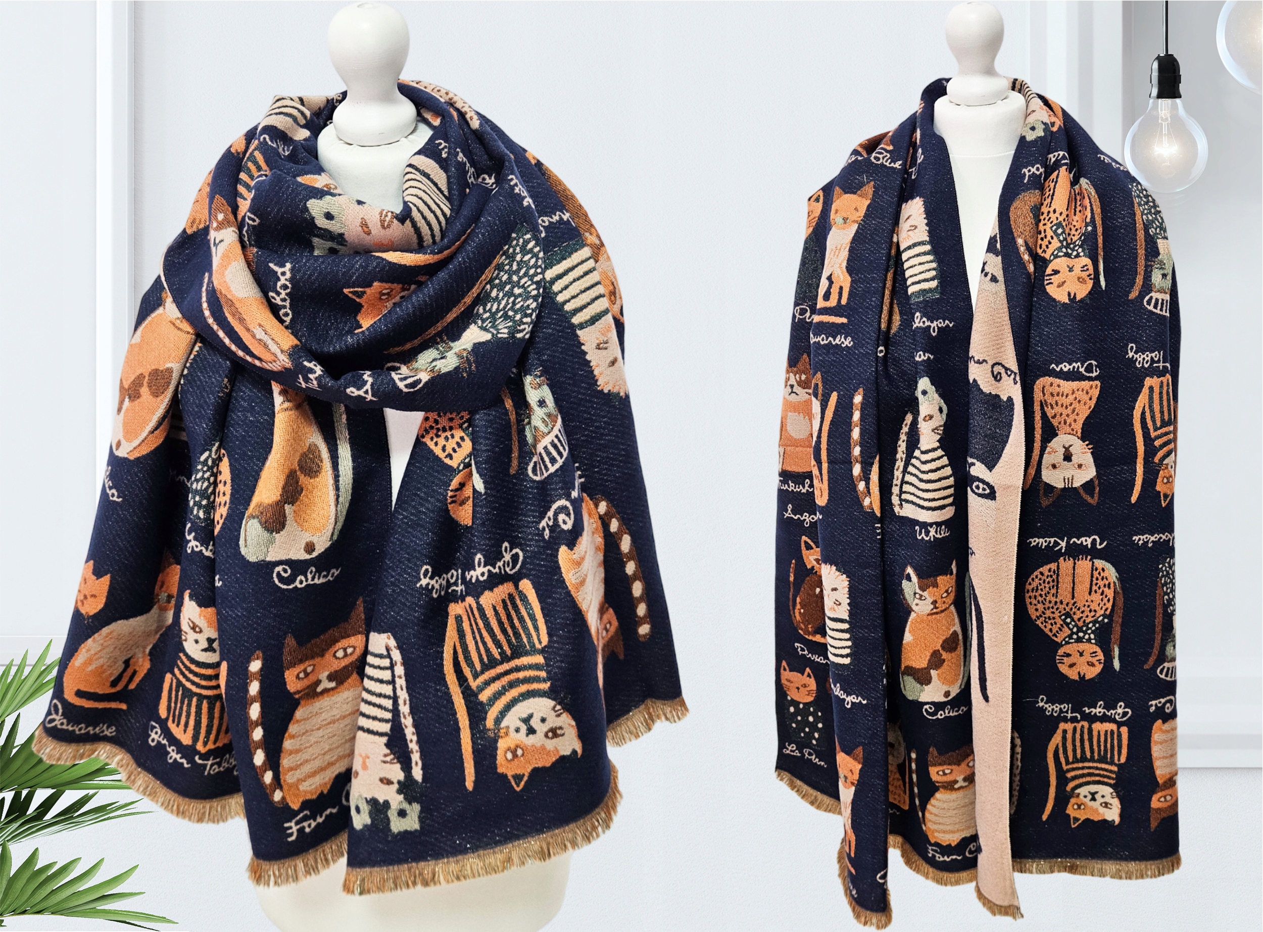 ELEGANCKI CIEPŁY SZAL SZALIK chusta w KOTY CAT Marka inna