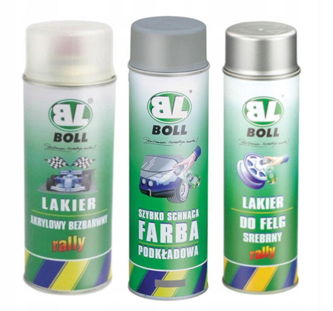 Zestaw regeneracja felg 3x spray srebrny Boll
