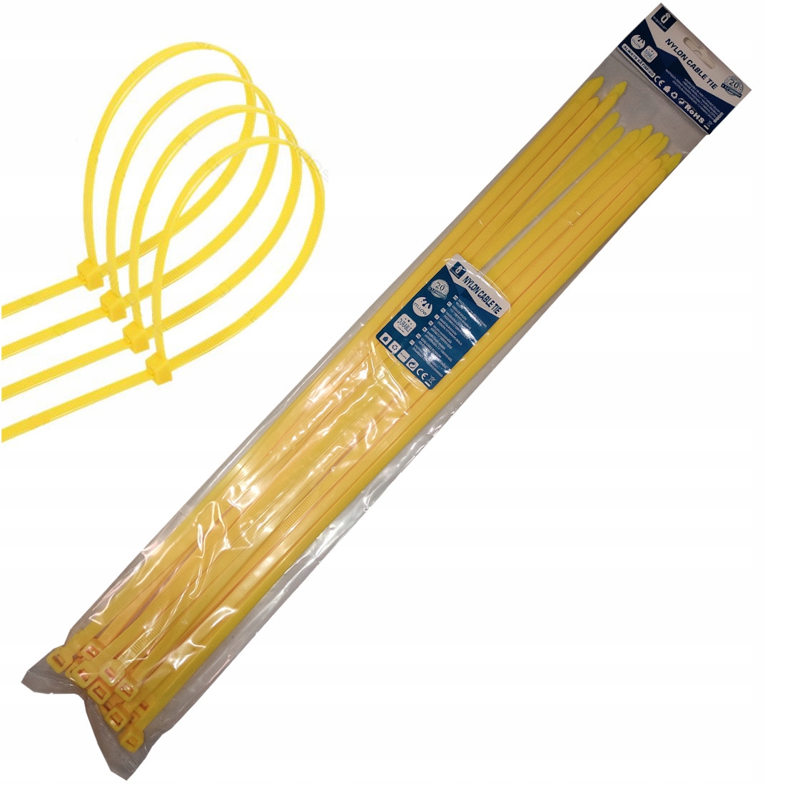 

Opaski Zaciskowe Trytytki 500 x 7.2mm Żółte 20szt