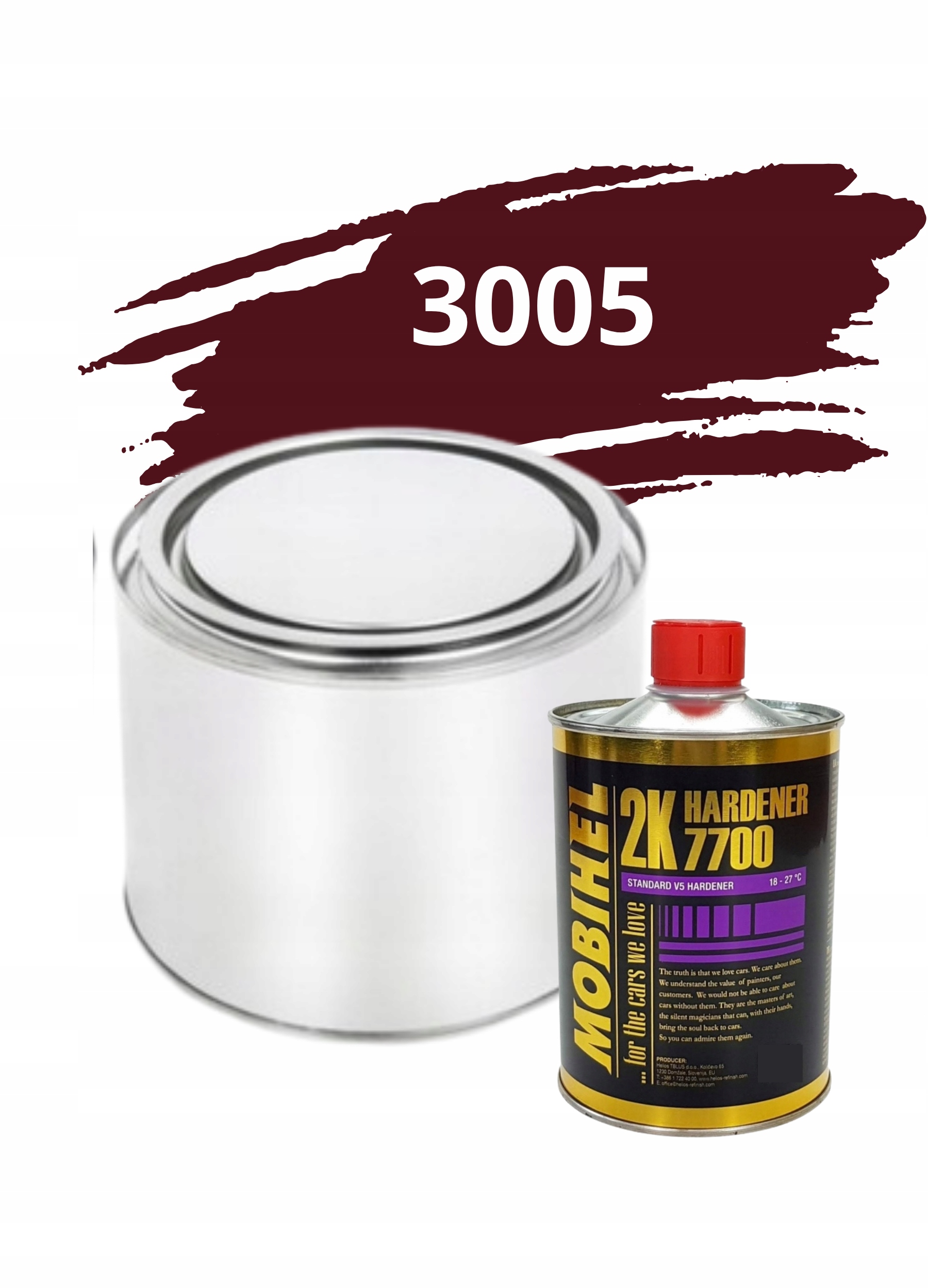Ral 3005 Połysk Poliuretan Akryl 2:1 Farba 0,5L Utwardzacz 0,25L Mobihel