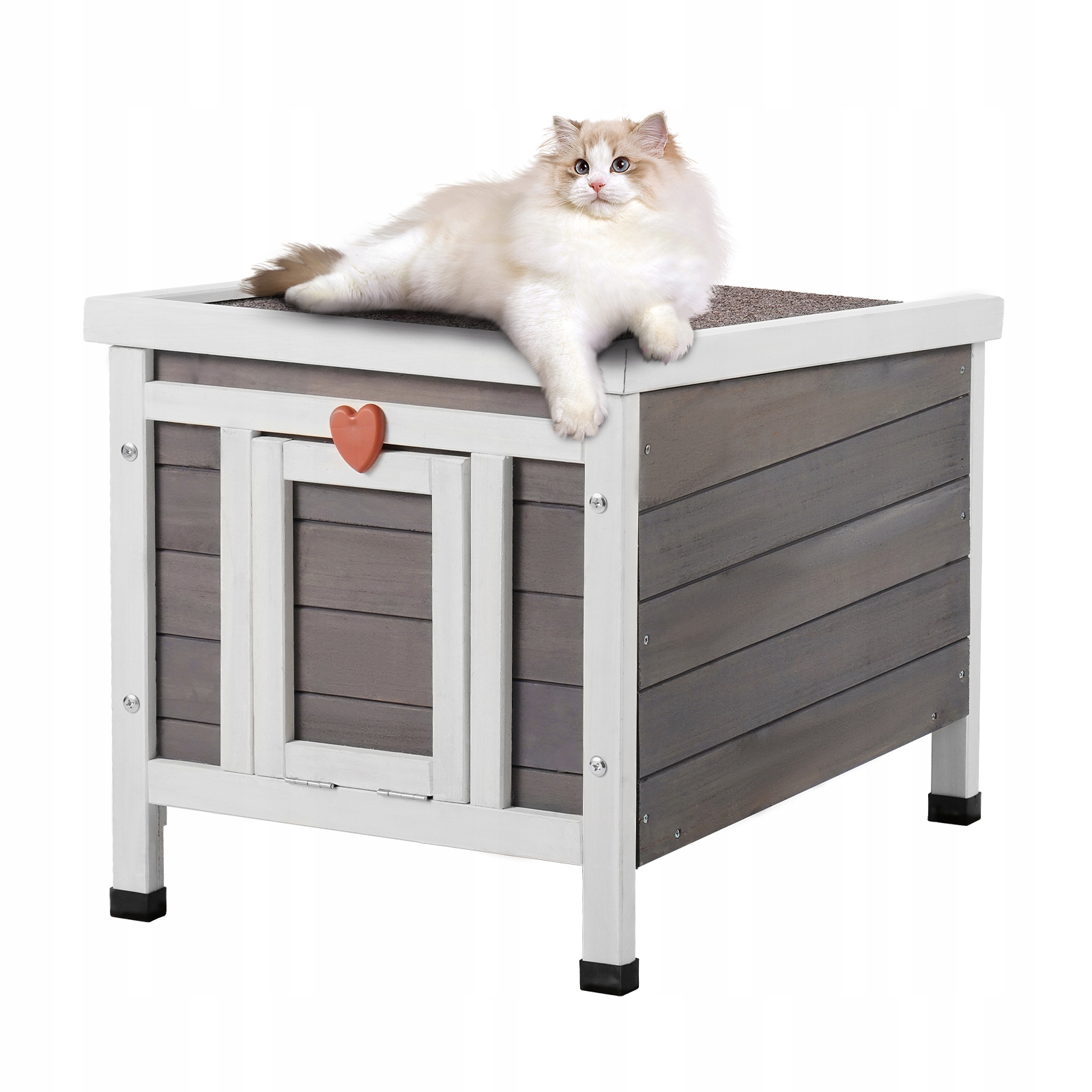 Levně Vevor Domeček Pro Kočky 513x420x420MM Barva Šedá Venkovní Zimovzdorná