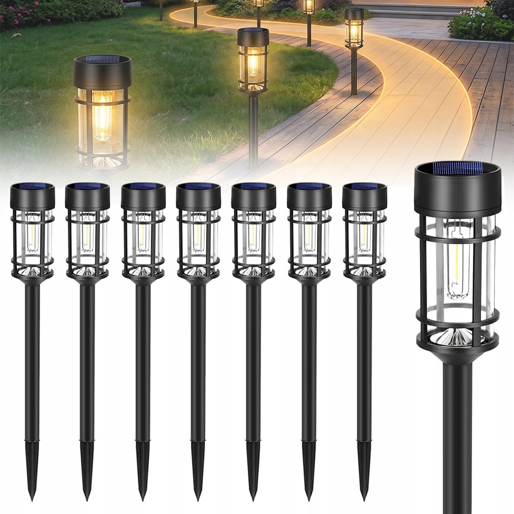 8 x Sada Led zahradní lampy Solarna Zapichovací