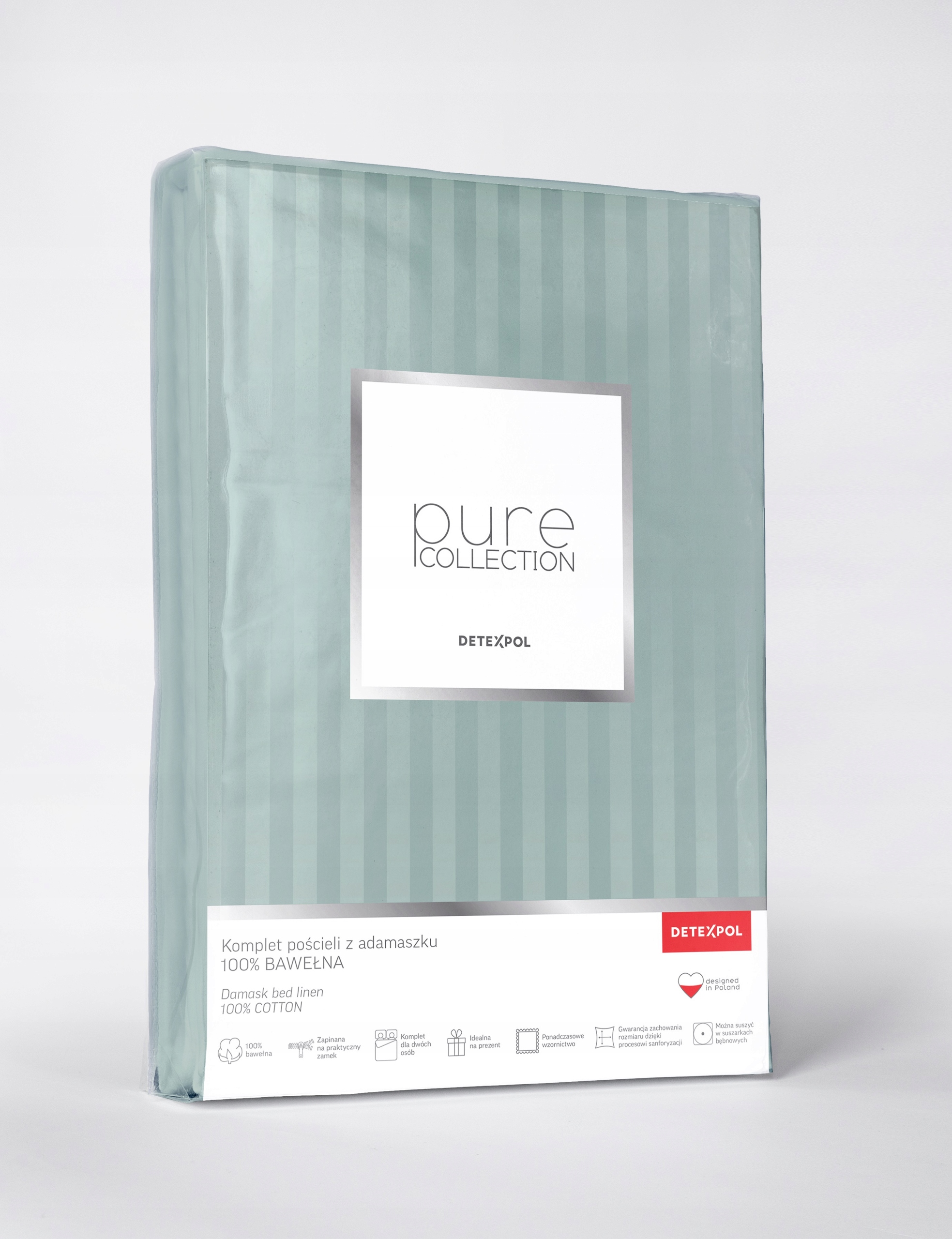Pościel 200x220 Mięta kolekcja Pure adamaszek Detexpol