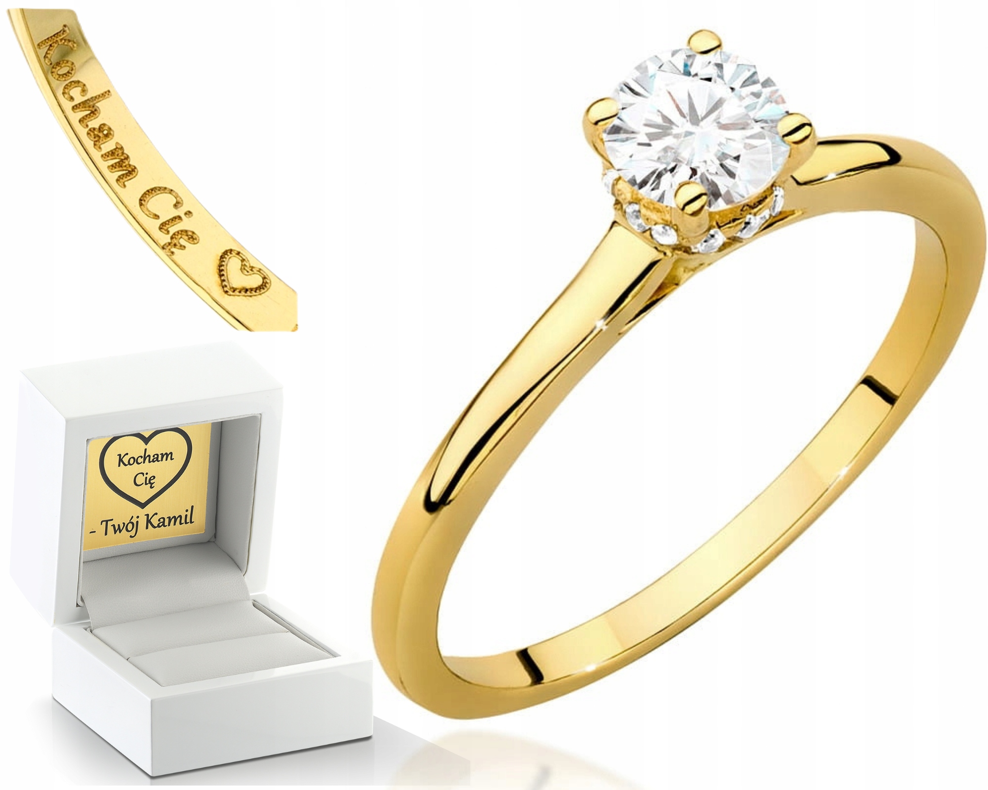 Prstýnek Žluté Zlato S Laboratorním Briliantem, Elegantní