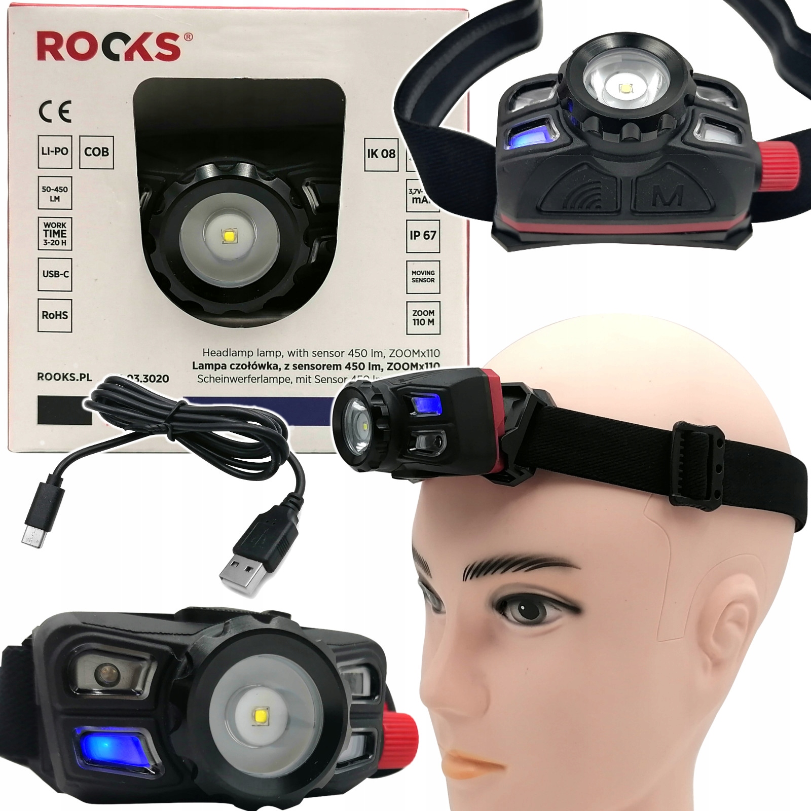 МОЩНЫЙ НАЛОБНЫЙ ФОНАРЬ НАЛОБНЫЙ ФОНАРЬ ПЕРЕЗАРЯЖАЕМЫЙ