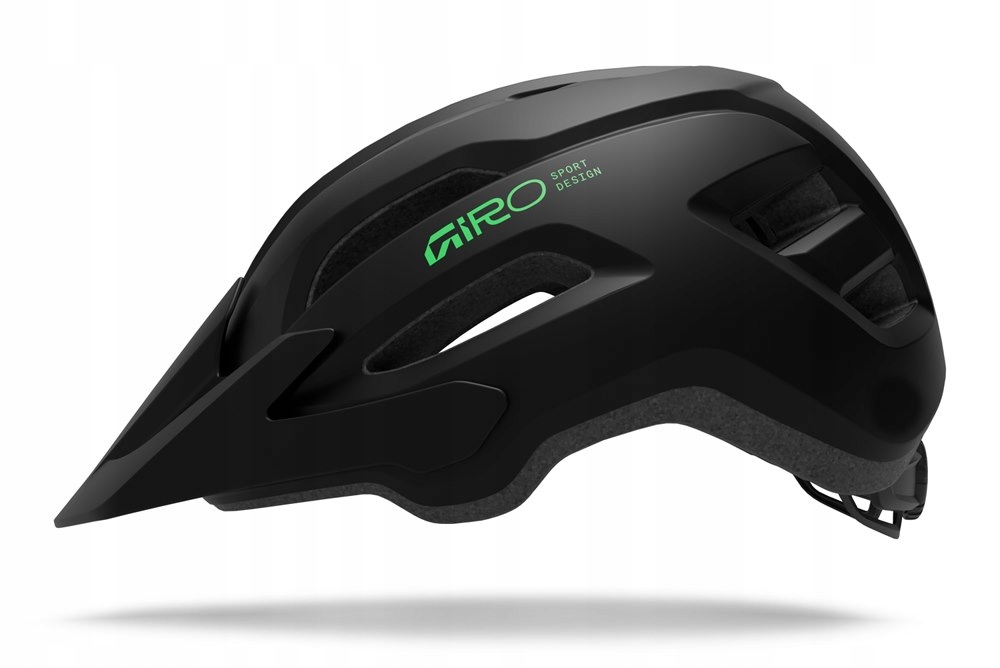 Kask dziecięcy juniorski Giro Fixture II matte black/vivid green 50-57cm