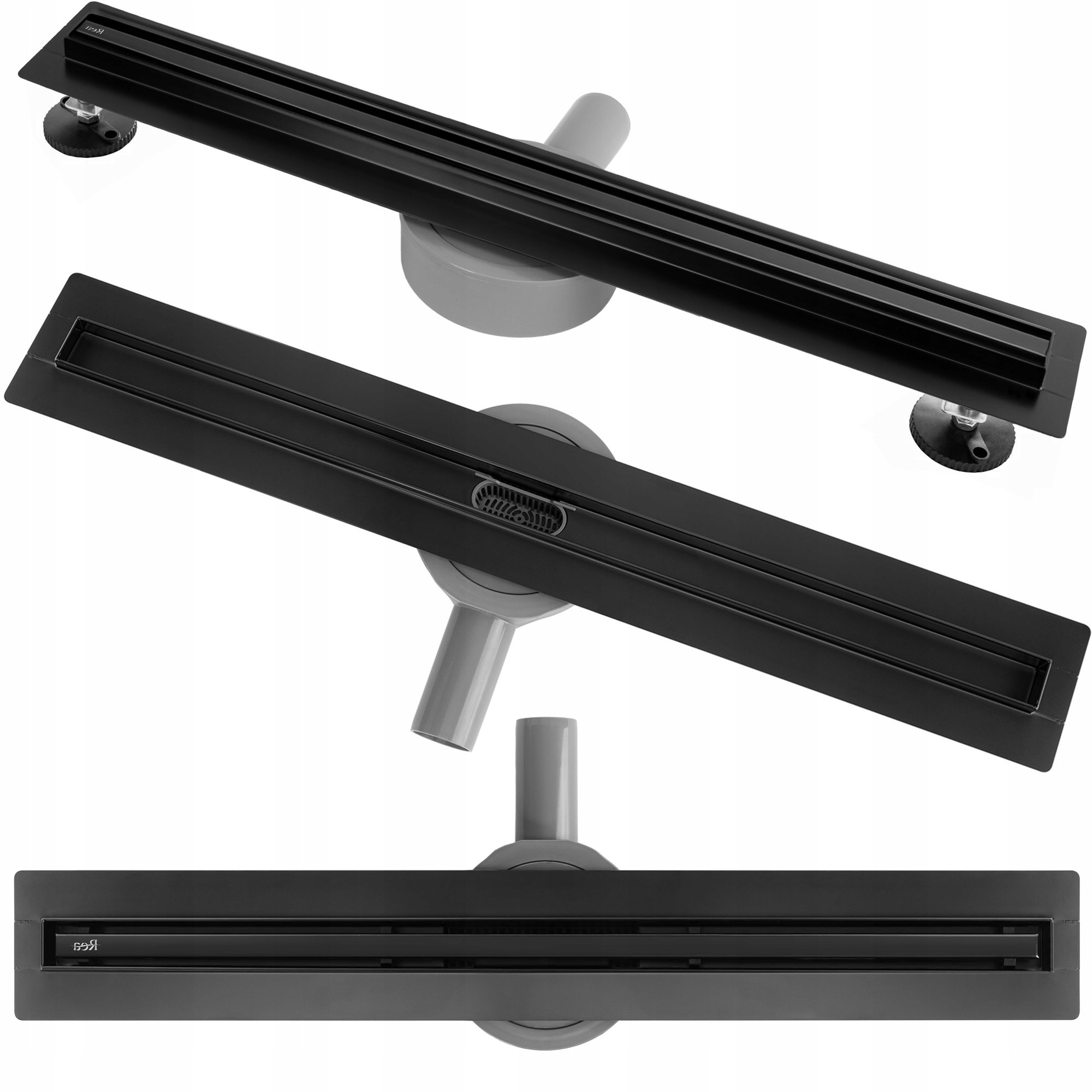 Lineární Odtok Neox Slim Pro Černý 70 cm Dekorativní otočný sifon Rea