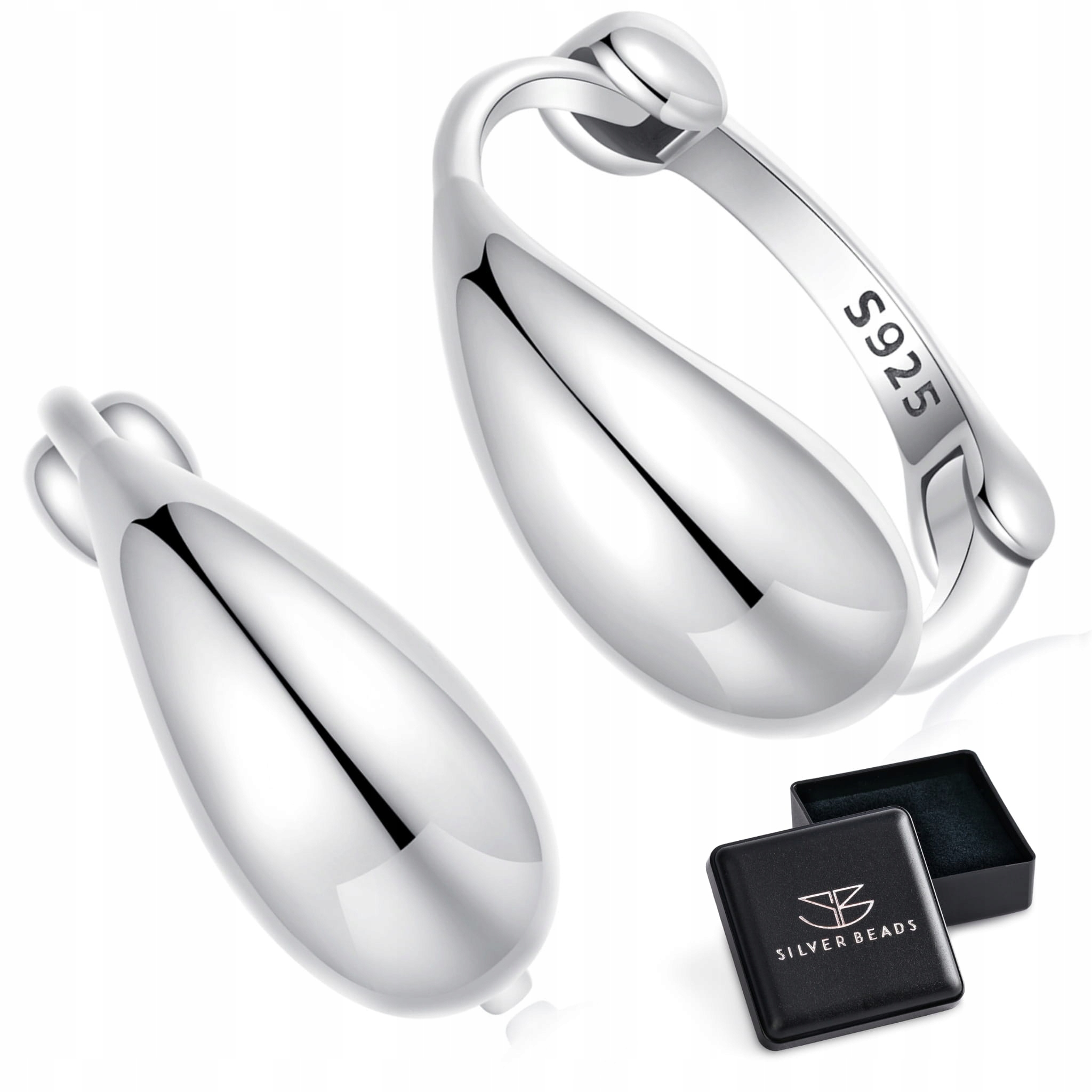 K812 Łezki srebrne koła kolczyki zatrzaski srebro 925