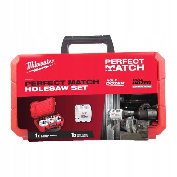 Milwaukee 4932492889 sada kruhových pilek 44-114mm, 9+1 ks Hole Dozer+Hole