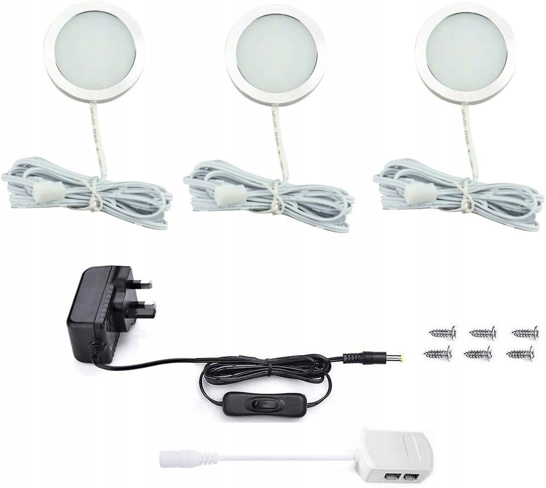 Światła podszawkowe Led biały okrągły 4 SZTUKI