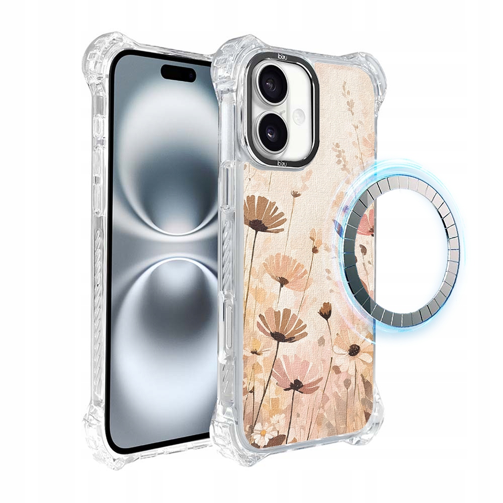 Pouzdro pro iPhone 16 Ibizu DropGuard Ultra s MagSafe, Květinová louka