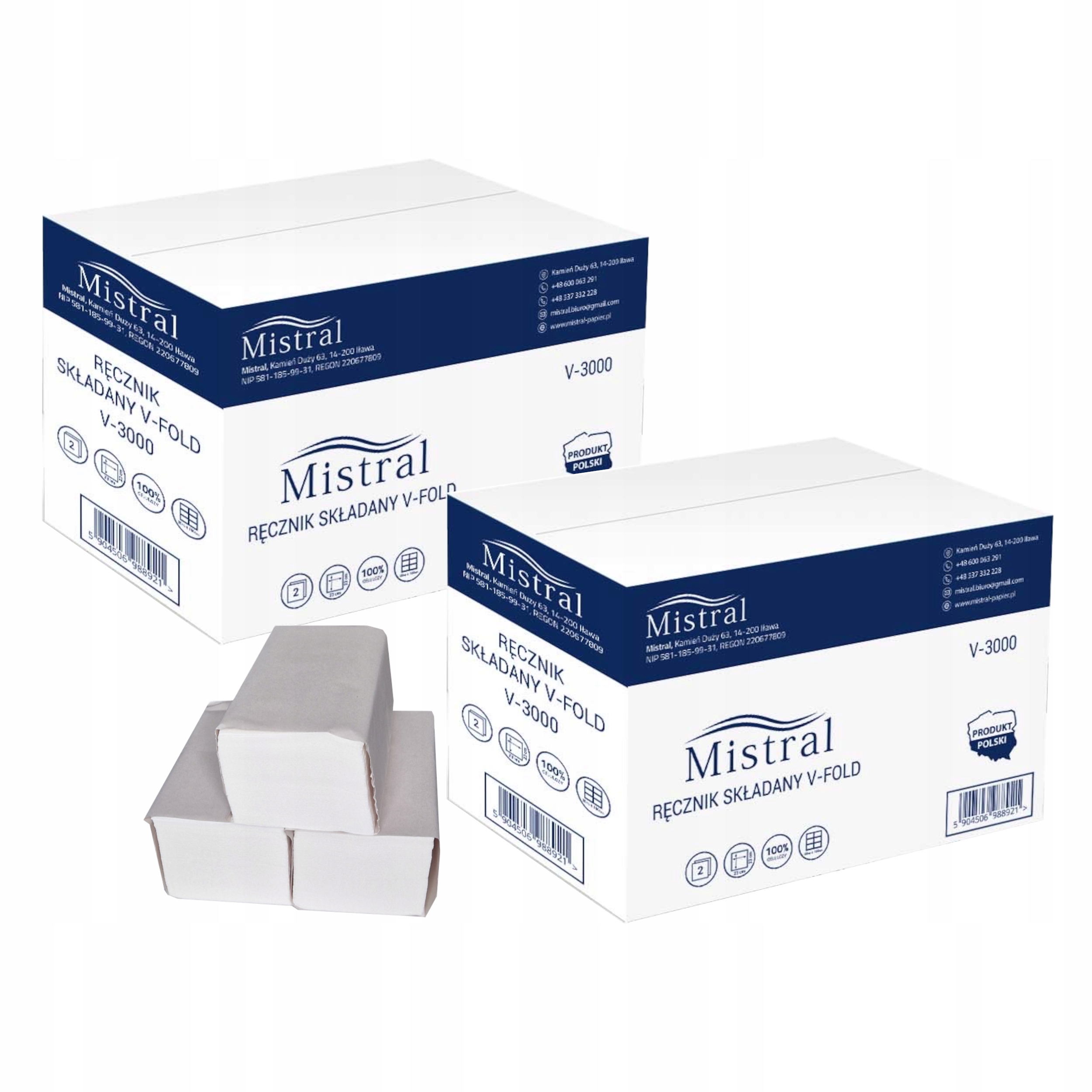 Levně Skládací papírový ručník Z-z Bílý 2-vrstvý, 6000 listů sada