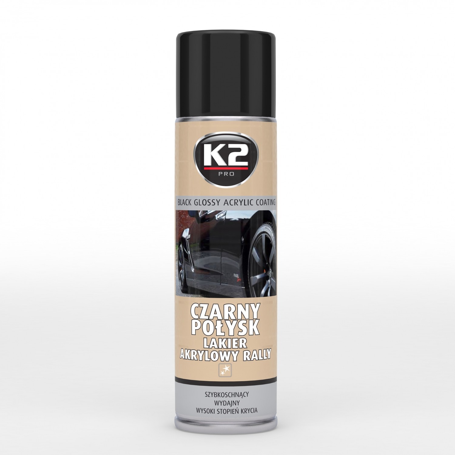 

K2 Lakier Akrylowy Rally Czarny Połysk Farba Spray