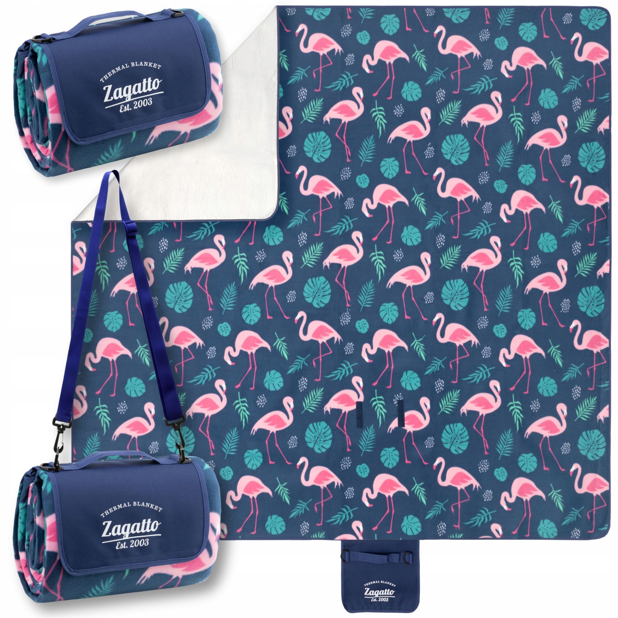 Pikniková deka s izolací 200 x 200 cm velká plážová podložka voděodolná Zagatto