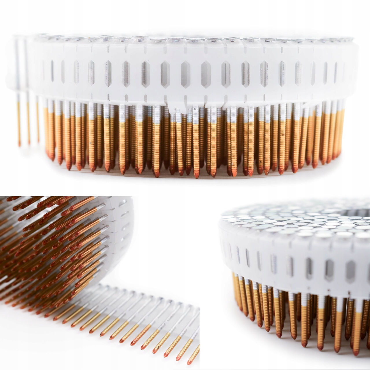 Cívkové hřebíky spojené plastem 2,15/50 na pásce 9750 Ks.