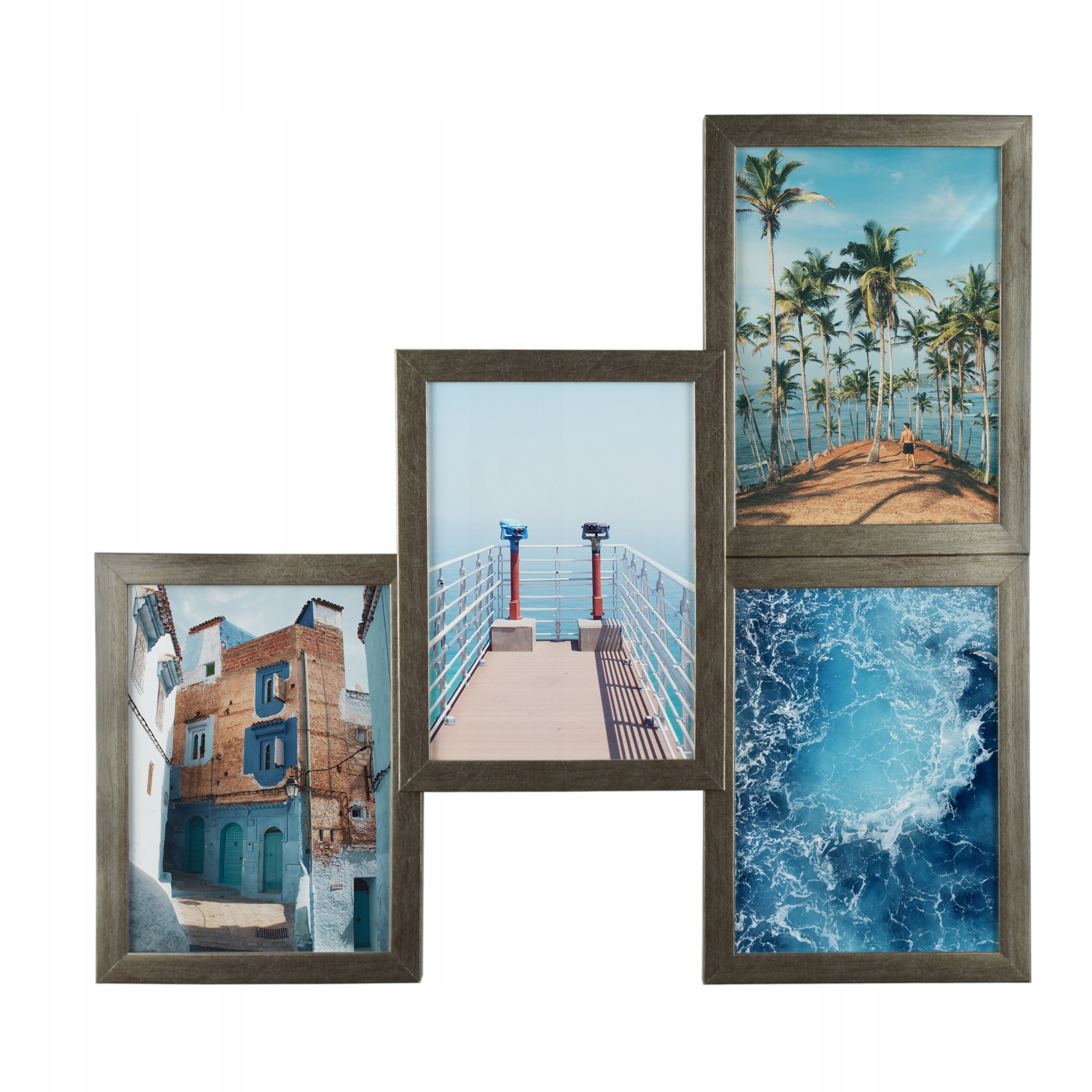 

Multiramka na 4 zdjęcia 10x15 stare srebro 3D 404