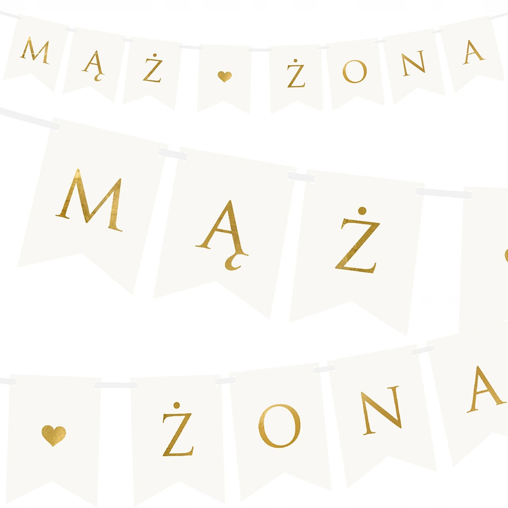 

Baner Weselny Mąż Żona Girlanda Napis Ślubny 110cm