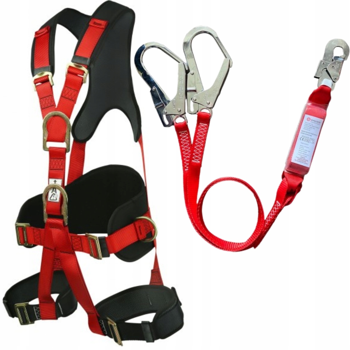 Zestaw szelki bezpieczeństwa uprząż z amortyzatorem Gekko Comfort Avacore