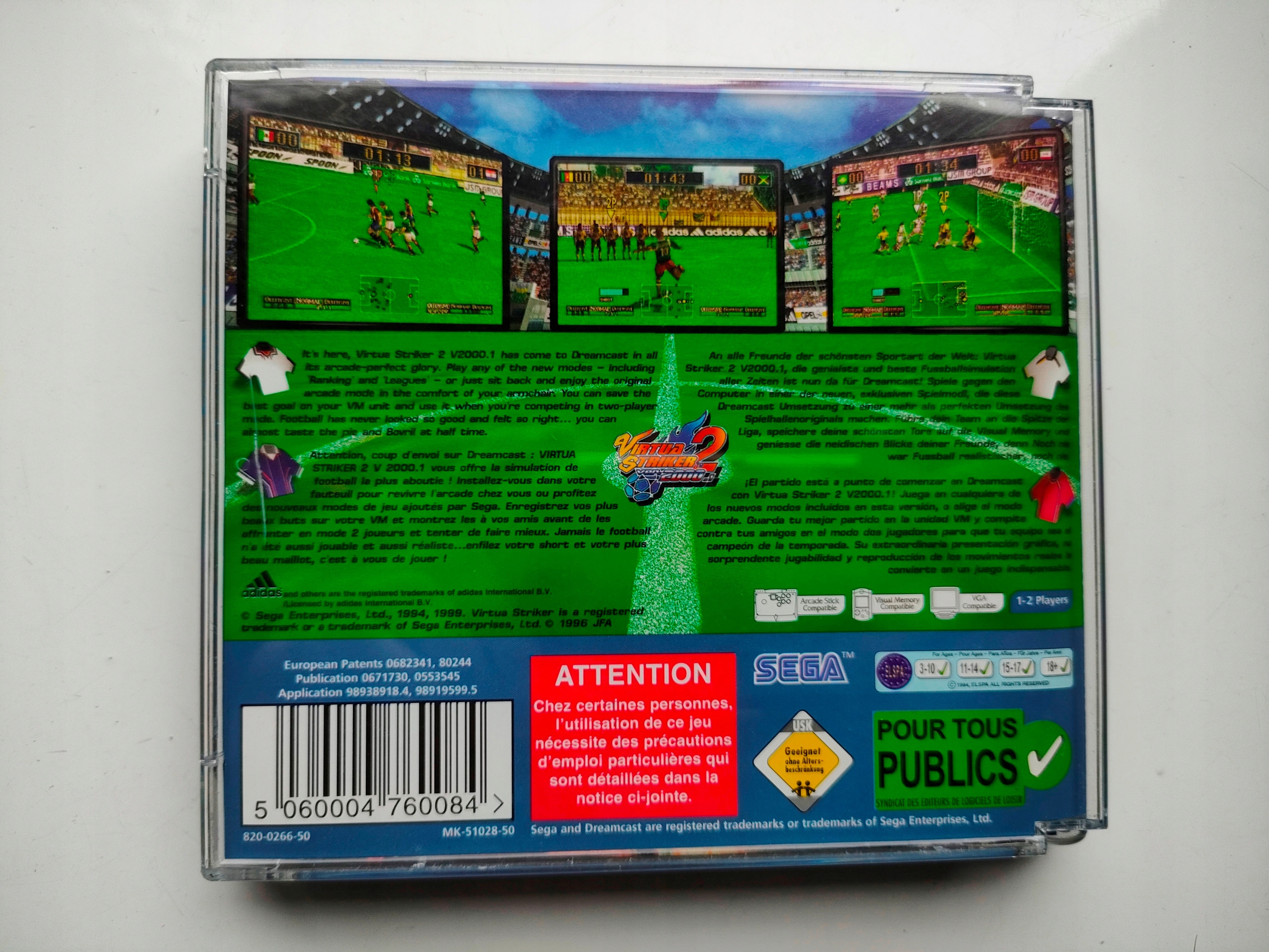 ****** VIRTUA STRIKER 2 SEGA DREAMCAST ***** 3xA Platforma Sega Dreamcast