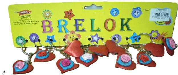 brelok 12szt.  serce z różyczką | KB510 — 3