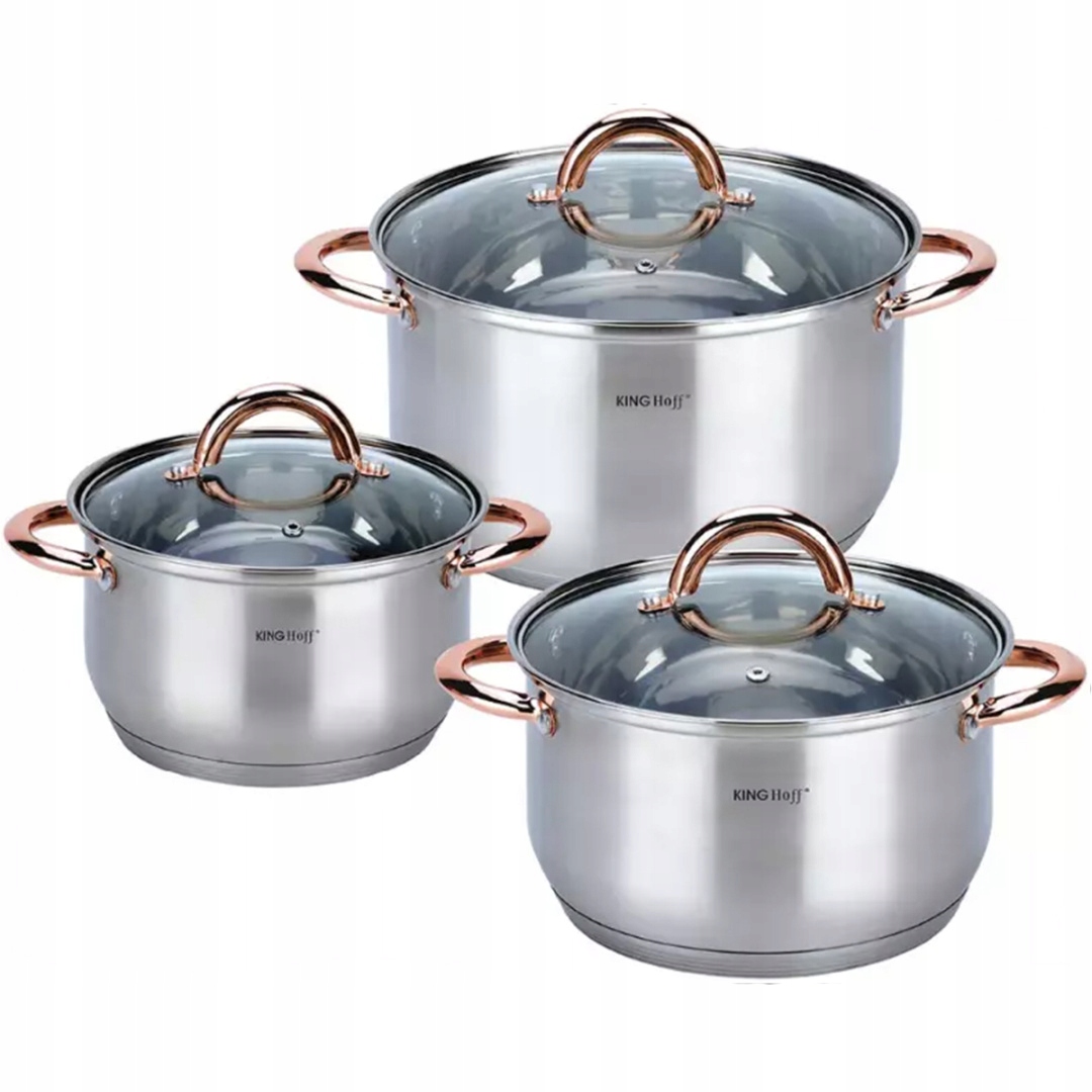 Sada hrnců Kinghoff Rose Gold nerezová ocel 6 ks.