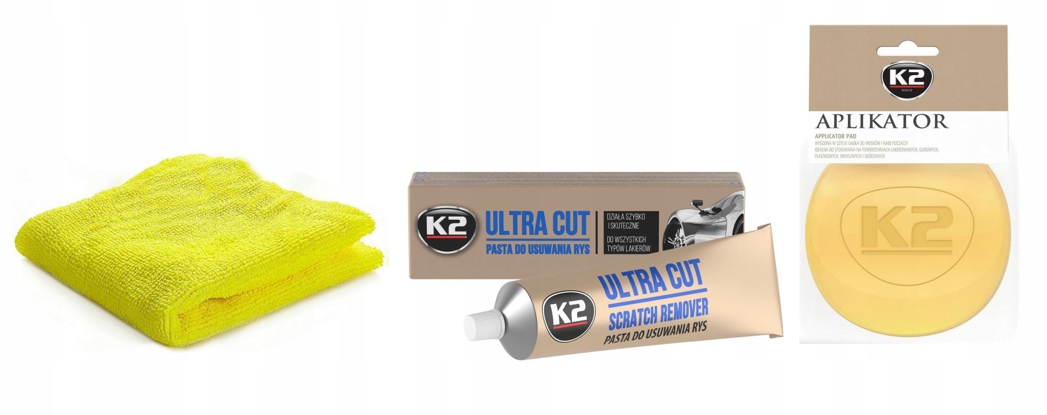 

K2 Zestaw Do Usuwania Rys Pasta Mikrofibra Pad