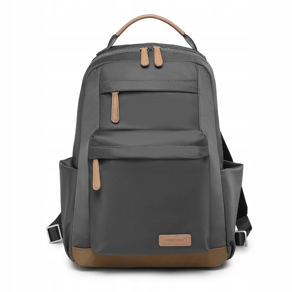 Stylový dámský batoh s přihrádkou na laptop Miss Lulu šedý s hnědou