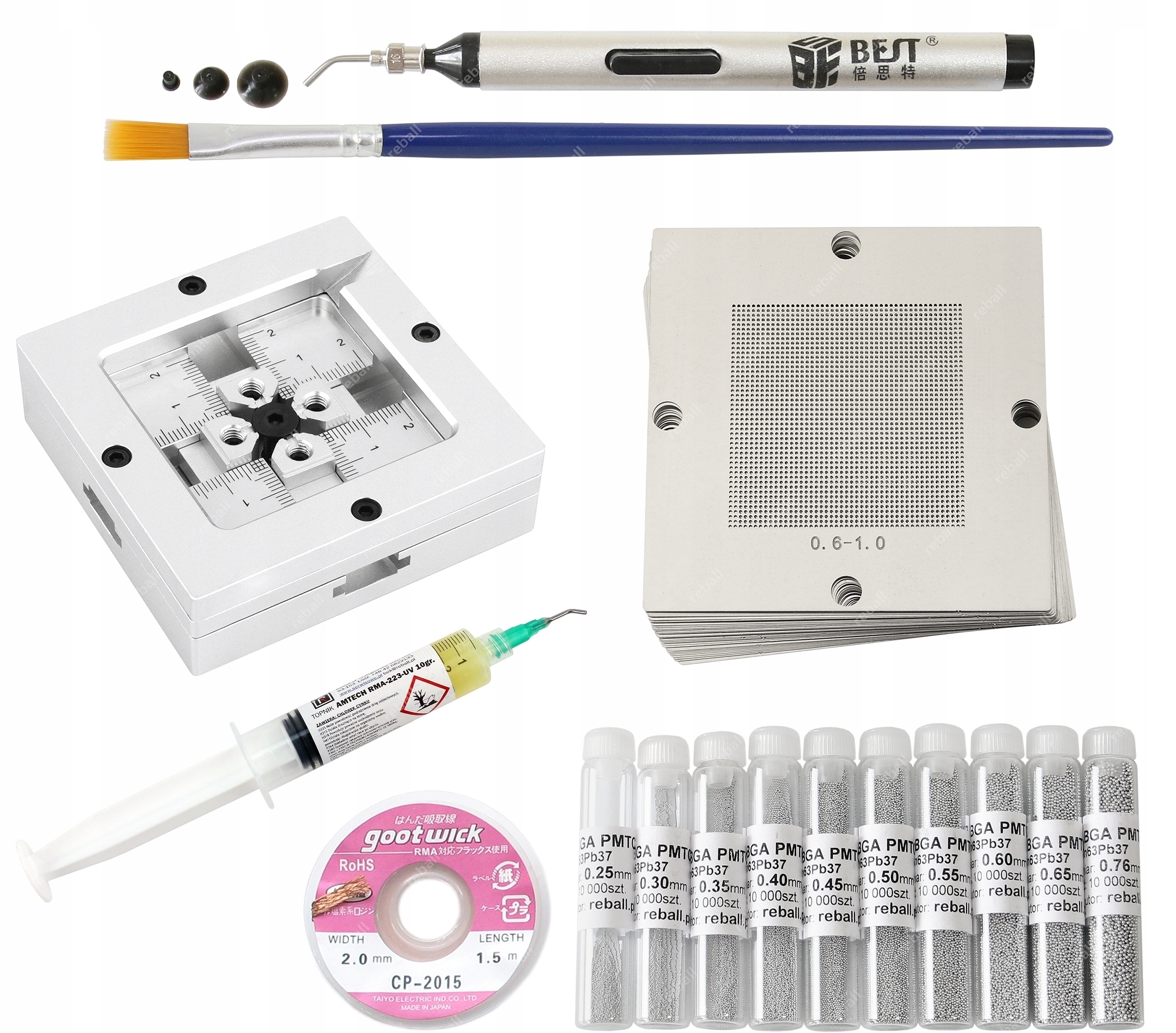 Set Univerzálních Sítek Bga 80x80mm 27ks Příslušenství Stolek Olovnaté Kuličky