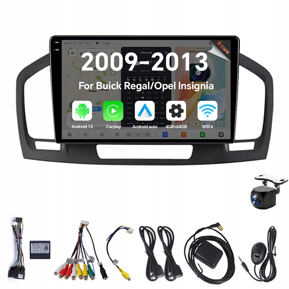 2Din Android 13 autorádio pre Buick Regal Opel Insignia 2009-2013 4G 64G