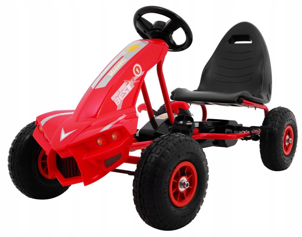 Duży Gokart Na Pedały Regulowany Fotel Pompowane Koła Do 30KG