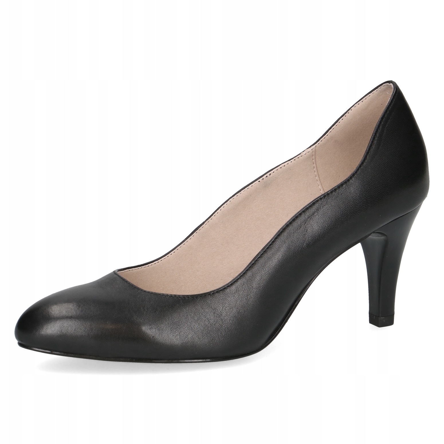 Pohodlné černé kožené lodičky Caprice Ashley [22402-44-022] [ Velikost 38]