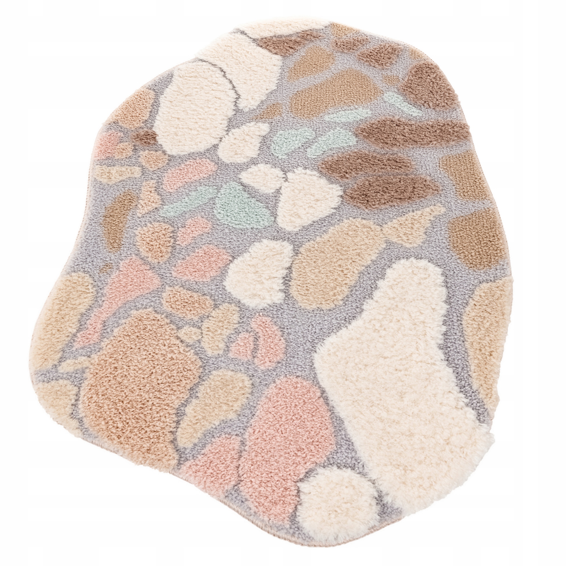 Koberec Béžový chodník Shaggy Protiskluzový 50x80 cm Nadýchaný Měkký Tlustý 3D