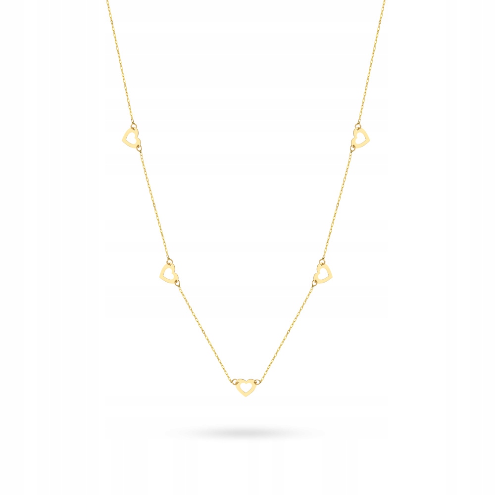 Krásný Jemný Zlatý Náhrdelník, Průměr 585 Srdce